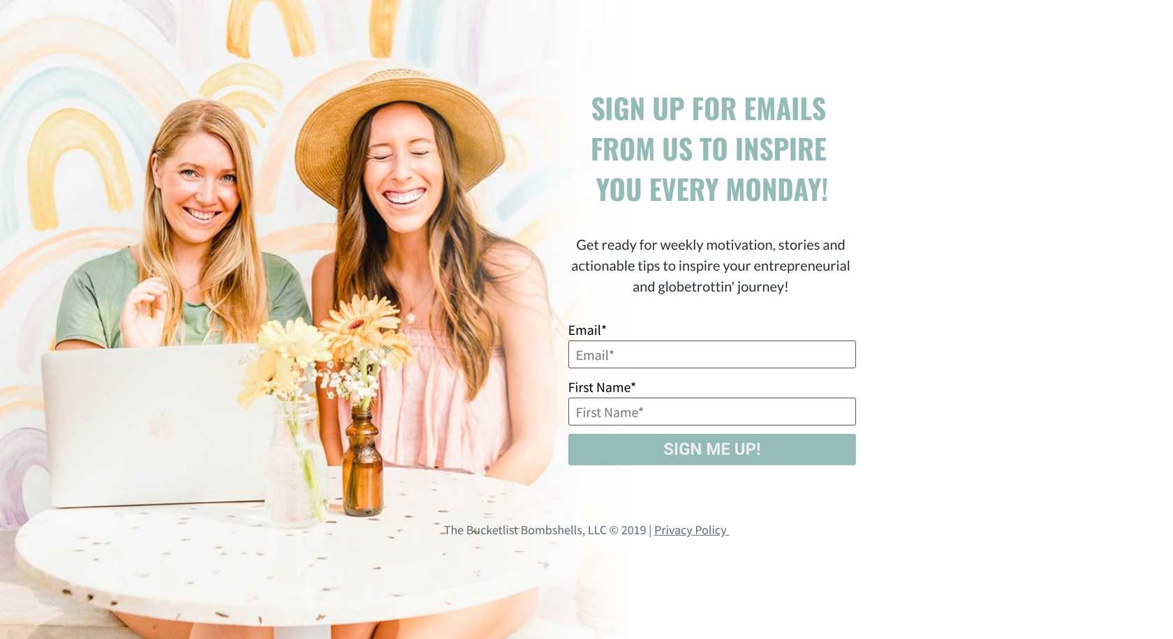 best newsletter signup landing page examples